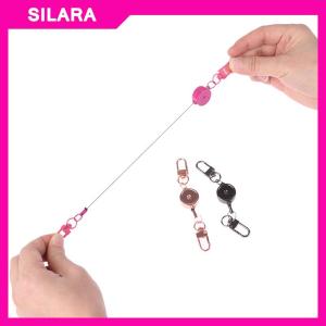 SILARA 21Mm Chống Trộm Kim Loại Dễ Dàng Để Kéo Khóa Dây Có Thể Thu Vào Móc Chìa Khóa Đàn Hồi Keychain Thể Thao Có Thể Thu Vào Vòng Chìa Khóa Y Tá Các Bộ Phận