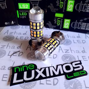 Lampu LED H6 Laser LS3 9nine Luximos 13+13 Watt ACDC Motor Bebek Metik Mini Projie 2 Warna Beat Vario Mio Supra Revo Grand CS1 Satria FU C70 Smash Shogun Vega Nex F1ZR Spacy M5 T19