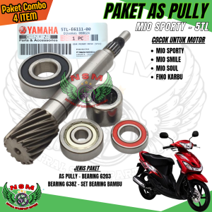 Paket 4 item as pully mio sporty + bearing 6203 + lahar 638 + bearing pully mio smile / mio soul / nouvo / fino karbu
