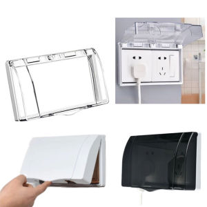 Double Socket Switch Protector Electric Plug Cover Child Safety Waterproof Splash Box