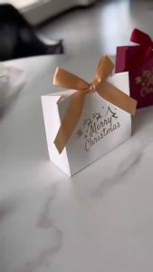 【ready stock】4Pcs Christmas Gift Boxes With Ribbon Cookies Packaging Candy Chocolate for Friends/Pa