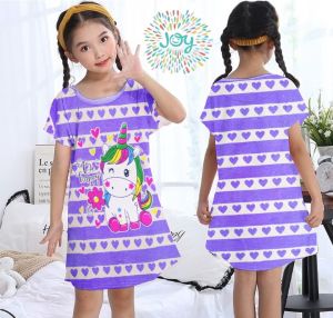 Joykids Daster Anak Perempuan Unicorn Cute / Dress Anak Cewek Kuda Pony ( Umur 1 - 5 Tahun )