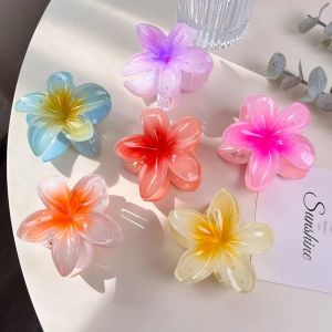 6Pcs/Set Hawaiian Colorful Flower Hair Clip for Women Girl Plumeria Flower Beach Hairpin Accessories