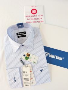 [Việt Tiến] Áo Sơ Mi Dài Tay Cao Cấp - Regular (Suông) - Vạt Bầu - Kẻ sọc
