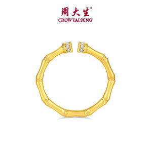 CTS S925 Silver Zirconia Bamboo Open Ring CHOW TAI SENG 周大生 S0W500009CH