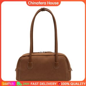 Shoulder Bag for Women Multi Pocket Underarm Bag Faux Suede Solid Color Handbag Zipper for Work Shopping