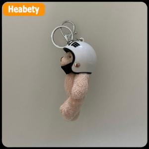 【2-3 days delivery】 Lovely Helmeted Bear Charm Keychains Y2K Plush Ornament Pendant Car Keyring Backpack Decoration Bag Charm Jewelry