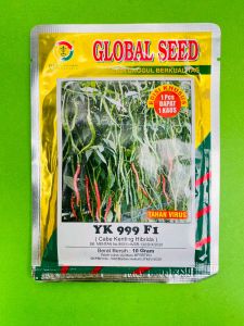 Bebih Cabai Keriting YK 999 F1 kemasan 10gram GLOBAL SEED MANTAB