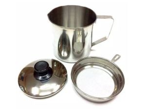 TEMPAT MINYAK GORENG OIL POT PENYARING MINYAK GORENG PANAS DINGIN SARINGAN MINYAK OIL POT WARNA PLUS SARINGAN