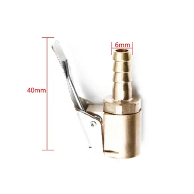 หัวเติมลม แบบกดล็อก แบบสั้น ทองเหลือง 6mm. 8mm.