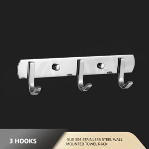 [OKLIFE.]SUS 304 Stainless SteelBathroom kitchen Row hook living Room Closet Hook Creative Invisible Folding Hook