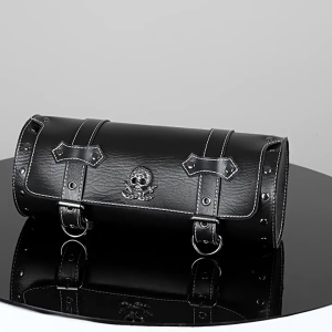 Trước Xe Máy Túi Cổ Điển Công Cụ Saddlebag Phía Trước Ngã Ba Túi treo tay lái họa tiết đầu lâu PU Lưu Trữ Pouch Xe Máy túi dụng cụ