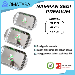 KOMODO Set Nampan Stainless 410 Premium - Trays Baking Desain Segi Alami