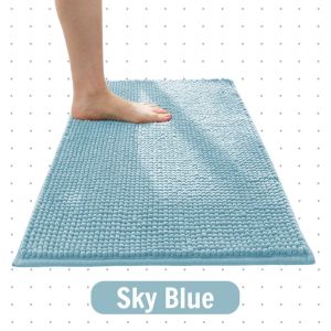 Non Slip Short Chenille Microfiber Floor Mat Extra Thick Bedroom Rug Quick Dry Bathroom Mat High-Density Soft Carpet