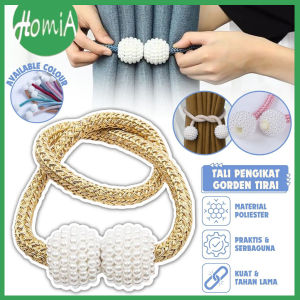 Tali Pengikat Gorden Mutiara Model Bandul Kecil / Curtain Tie Rope Ball / Jepitan Pengait Tirai Untuk Dekorasi Jendela Rumah Murah / Penjepit Pengencang Ikat Horden Aesthetic Warna Warni / Aksesoris Interior Ruangan Praktis Serbaguna - HOMIA