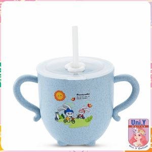 Uni.Y แก้วหัดดูด กันกระแทก มีฝา  ขนาด  280ml Kids Utensils