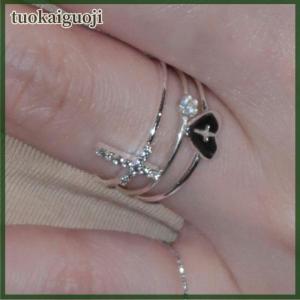 tuokaiguoji New Fashion Simple Cross Open Rings For Women Girl Rings Y2K Style Party Jewelry Gift