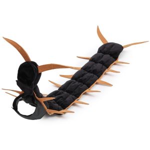 PYA94 Long Segmented Halloween Centipede Cat Costume Simulated Centipede Plush Fluffy Pet Transform Cosplay Anti-deform Creepy Atmosphere Dress Up Prop for Cat Kitten