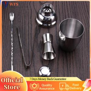 【Flagship】 4pcs Cocktail Shaker Barware Tools 250ml Stainless Steel Profissional Cocktail Shaker Set Lightweight with Jigger for Bartender Supplies