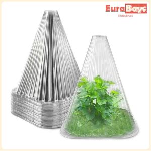 E.B.【Ready in Stock】 10Pcs Plastic Plant Covers Weather-Proof Plant Hats Protection Outdoor Garden Supplies Seedling Prot