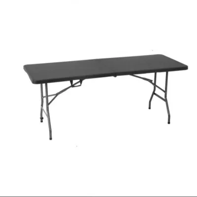 Foldable Table 6ft Plastic Folding Table Portable Heavy Duty Dining Table with Lock Function & Carrying Handle Outdoor Indoor Foldable White Table for Camping Party Picnic