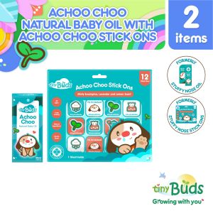 Tiny Buds Baby Achoo Choo Natural Baby Oil with Achoo Choo Stick Ons (12 stickers)