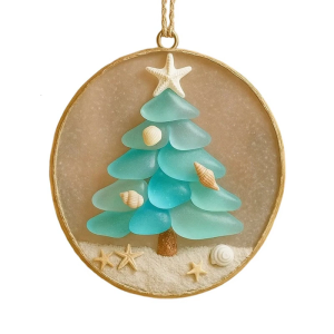 เครื่องประดับแก้วรูปทะเลจี้ห้อยสำหรับคริสเตียนและครอบครัวเน้นวันหยุดเทศกาลเทศกาลคริสต์มาส