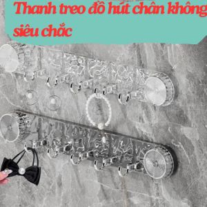 Thanh Treo Đồ Hút Chân Không Móc Hút Chân Không Giá Treo Đồ Hút Chân Không 5 Móc Siêu Chắc Tiện Lợi