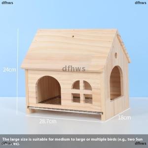 [COD] dfhws Pullable Bottom Bird House Hammock Nest Easy To Cleaning Creative Solid Wood Parrot House Smooth Edges Bird Breeding Box