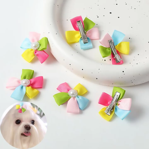 Colorful Pet Hair Pin Accessories For Small Dog Decorative Flower Hair Clip Gentle On Furs And Secure Wear