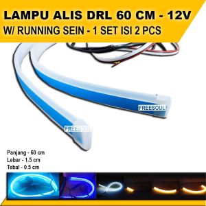 Lampu LED Alis Tempel DRL Running 60 CM dan 30 CM Mobil Motor  Grade A+ Flexible 2 Mode
