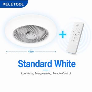 LED Ceiling Fan Light Toilet Fan Round Ceiling Light with Fan Remote Control Adjustable Wind Speed Fan Light Dimmable Quiet Invisible Ceiling Fan Living Room Bedroom