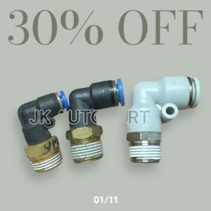 ข้อต่อสายลมพลาสติกอย่างดี เกลียว 3/8 เสียบสายลม 6มิล 8มิล 10มิล ข้อต่อพลาสติกเสียบสายลม SPL EPL อย่างดี/INJ/IRF/IGP