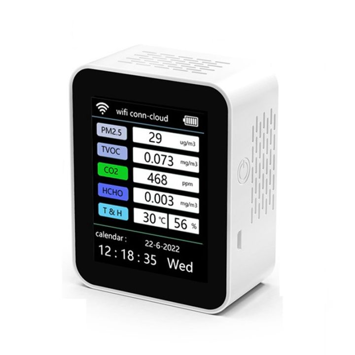 Tuya WiFi 7 in 1 Smart Air Quality Monitor CO2 Meter Formaldehyde Gas ...