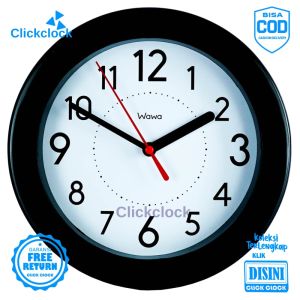 Jam Dinding Quartz Minimalis Hitam Wawa WW1111 - 805-20cm Putih 26 cm