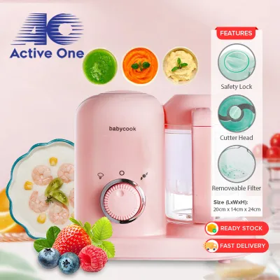 ACTIVEONE Electric 4 in 1 Baby Food Processor Multifunction Double Safety Lock Blender Steamer Mixer Grinder - Fulfilled by ACTIVEONE