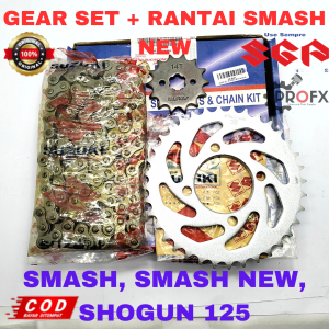 GEAR RANTAI SET SMASH SUZUKI SMASH NEW SHOGUN 125 SHOGUN 125 SP /RR KUALITAS ORIGINAL SGP GIGI TARIK