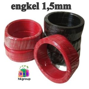 Kabel Listik Engkel 1.5 MM pvc 1 Roll  Kabel Listrik Tunggal Merah/Hitam