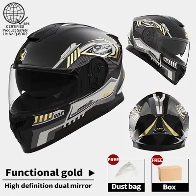 AXK 557 Premium Full Face Motorcycle Helmet with Double Lens Anti-Scratch Wind-Proof Lightweight Unisex - New