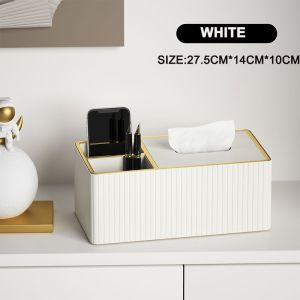 Yo-Fun Leather Tissue Box Napkin Tissue Holder Living Room Household Dresser Desk Kitchen Bedroom Creative Light Luxury Modern Paper Napkin Box