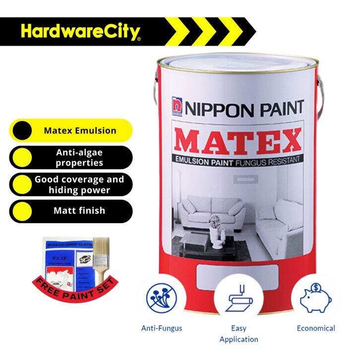 [Free Paint Set] Nippon Paint Matex Emulsion 7L/20L | Lazada Singapore