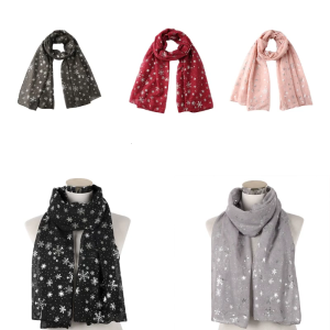 Woman Christmas Scarf Wedding Church Neck Scarf Lightweight Scarf with Snowflake Print for Banquet Decorative Supplies