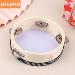 [COD] SHGMYD 1Pc 15cm Wooden Tambourine Drum Kids Handheld Drum Percussion Musical Instruments Toys For Children Educational Toys