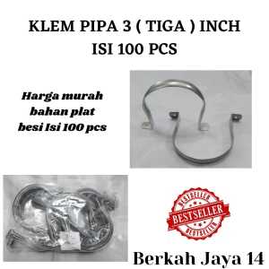 KLEM PIPA PARALON ISI 100 PCS BESI PLAT UKURAN 3 ( TIGA ) INCH HARGA MURAH PROMO DISKON TERLARIS BARANG BERKUALITAS
