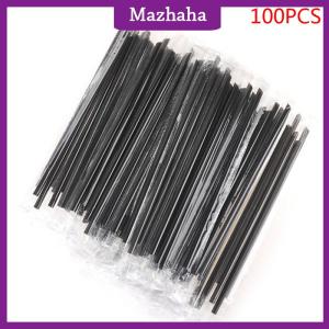 Mazhaha หลอดดูดน้ำทำจาก PP ใสหลายชั้นจำนวน100ชิ้นหลอดสำหรับเครื่องดื่มงานปาร์ตี้