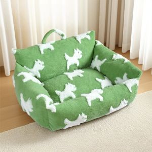 Cat Dog Pet Nest Sofa Warm Thick Bed Small Medium Pet Sleeping Mat All Seasons Pet Cushion Bed