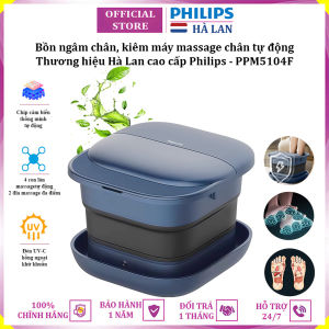 Bồn ngâm chân kiêm máy massage chân tự động thương hiệu Philips PPM5104F dung tích 9L - Công suất 800W - BẢO HÀNH 1 NĂM