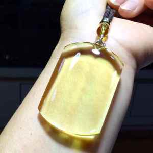 Natural topaz star Uneventful天然黄水晶平安牌吊坠    pendant fortune. Avoid evil. Transfer water head crystal transparent 💎 wear smooth and safe perfect cutting pure hand grinding the real thing is very perfect and beautiful