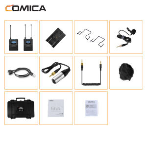 COMICA CVM-WM300II 96-Channel UHF Wireless Microphone System with External Lapel Microphones Compatible with DSLR Cameras Camcorders Smartphones