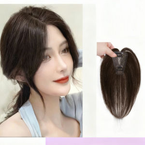 Realistic Wig Piece for Gray Hair + Hair Volume Replacement Invisible Black Hair Pieces Seamless Thickening Hair Extensions Pads